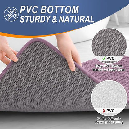 OLANLY Thick Memory Foam Bathroom Rugs 30x20, Absorbent Bath Mat, Deep Plum | Soft Quick Dry Bath Rugs, Non-Slip, Machine Washable Carpet for Bathroom Floor, Tub and Shower, Home Decor Accessories