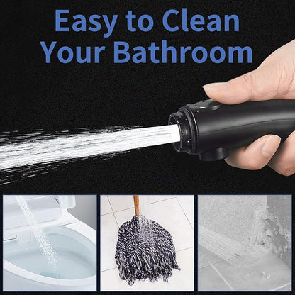 SINGSUO High Pressure Handheld Shower Head with On Off Switch (Black) | Detachable Shower Head, 3 Spray Modes Shower Massager Handheld with Hose and Adjustable Angle Bracket