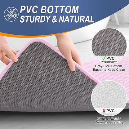 OLANLY Thick Memory Foam Bathroom Rugs 30x20, Soft Absorbent Bath Mat, Pink | Quick Dry Bath Rugs, Non-Slip Carpet, Machine Washable Mats for Bathroom Floor, Tub and Shower, Home Decor Accessories