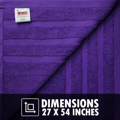 Infinitee Xclusives 100% Ring-Spun Cotton Bath Towels for Bathroom - Pack 2 | Luxury Super Soft, Absorbent & Quick-Drying |27x54 inches| Large Bathroom Towels Set |600 GSM| Gym, Shower, Spa & Hotel Use