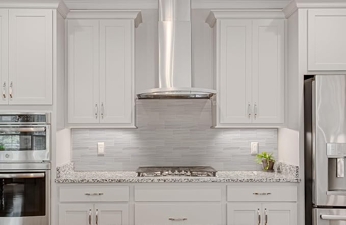 StyloVue 100 Pieces Peel and Stick Backsplash for Kitchen, 3" x 6" PVC Subway Tile 2026 Upgraded Dolomite Star Gray Backsplash Stick on Tile Elevate Kitchen Fireplace RV