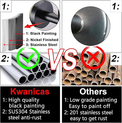 Matte Black Toilet Paper Holder and Hand Towel Ring Set 2 Pieces Bathroom Hardware Accessories Set SUS304 Stainless Steel Heavy Duty Wall Mounted Bathroom Holder…