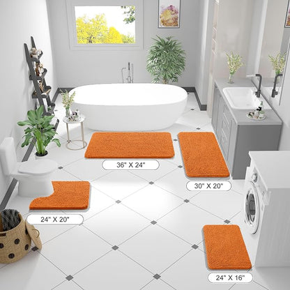 OLANLY Bathroom Rugs 30x20, Extra Soft Absorbent Chenille Bath Rugs | Clay, Quick-Drying Rubber Backing, Machine Washable Bath Mat for Bathroom Floor, Tub and Shower, Home Decor Accessories