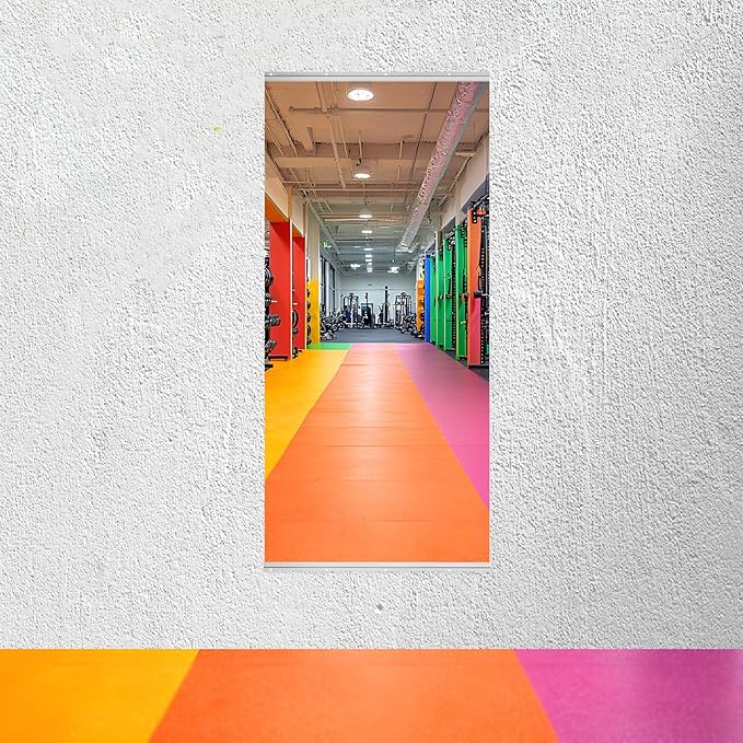 1 PCS 56 x 16 Inch Home Gym Mirrors, Tempered Glass Wall Mounted Long Workout Mirror for Garage, Dance Studio Decoration, Oversized Frameless
