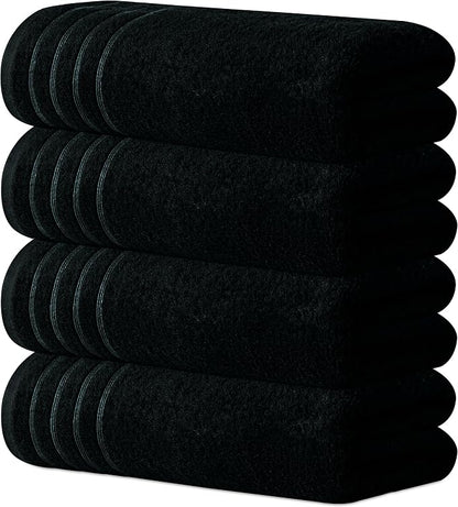 Avalon Towels Bath Towels Set of 4, Size 30 x 60 Inches, Highly Soft and Absorbent, Quick Drying, Lightweight, Perfect for Daily Use