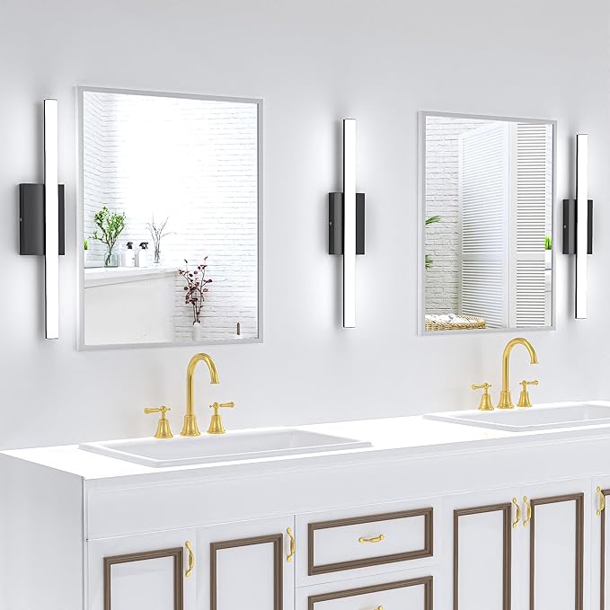 36Inch LED Bathroom Vanity Light Bar 5700K Dimmable Led Bathroom Light Over Mirror Modern Bath Wall Light Cool White ETL Certified 34W 2Pack