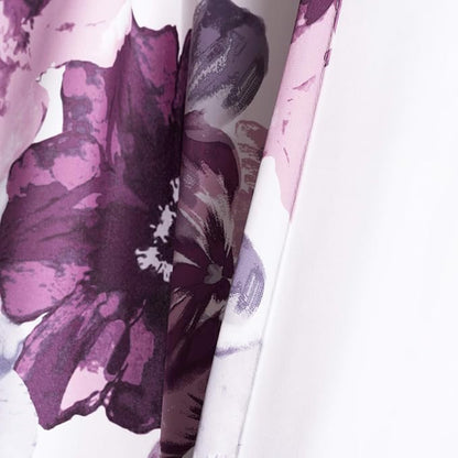 Lush Decor Leah Light Filtering Window Curtain Panels, Pair, 52" W x 95" L, Purple & Gray - Floral Drapes for Bedroom - Purple Curtains -Farmhouse Decor