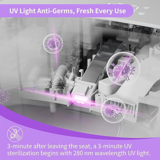 Luxury Smart Toilet, Bidet Toilet with ADA Chair Height, Auto Open/Close, 1000 Gram MaP Auto Flush, Warm Water/Dryer, Deodorization, Elongated Heated Seat, Smart Toilet with Bidet Built in | MAP 1000g Auto-Flush, Hot & Cold Bubble Spa Wash, ADA Height ...
