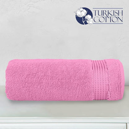 Elegant Comfort Premium Turkish Cotton 1 Piece Jumbo Bath Towel - 35 x 70 inch, Luxurious Hotel Spa Quality 100% Turkish Cotton Large Bath Towel - Highly Absorbent - Soft Bathroom Towel, Light Pink