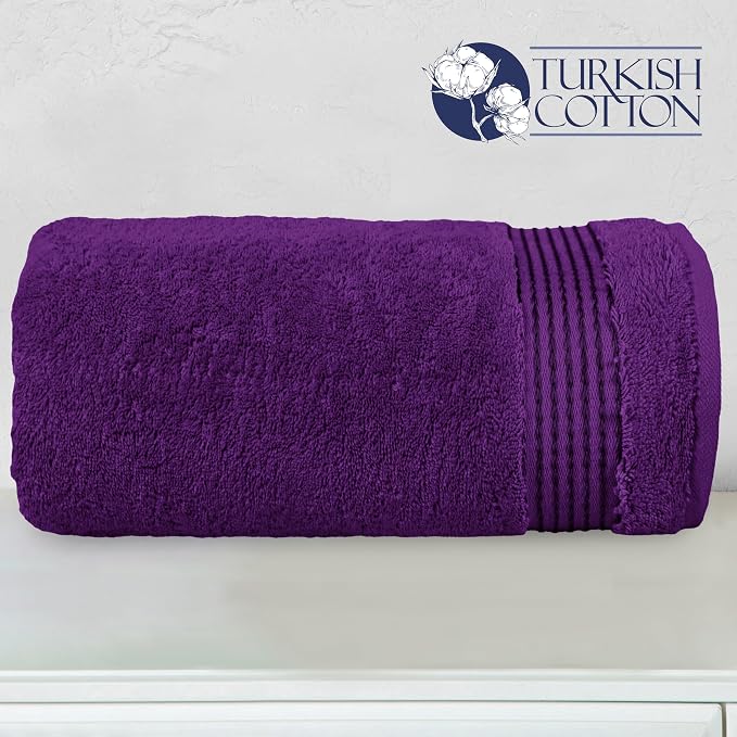 Elegant Comfort Premium Super Soft Highly Absorbent 1 Piece Oversized Bath Sheet - 40" x 80" inch, Luxurious Hotel Spa Quality 100% Turkish Cotton Extra Large Bath Towels for Adults, Purple