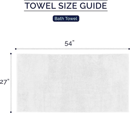 Elegant Comfort Premium Turkish Cotton 2 Pack Bath Towel Set - 27 x 54 inch, Luxurious Hotel Spa Quality 100% Turkish Cotton 2PC Bath Towel Set - Highly Absorbent - Soft Bathroom Towels, White