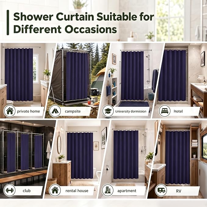 Siiluminisoy Boho Dark Purple Shower Curtain, 72 x 72 Woven Fabric Tufted Chevron Textured Striped Modern Farmhouse Minimalist for Bathroom