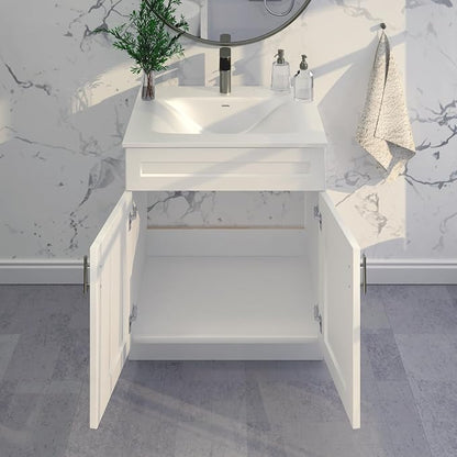 Bathroom Vanity Sink Base Ready-to-Assemble Bathroom Cabinet 24"/30'/36" Width (Vanity Base in White Shaker, 30 inch)