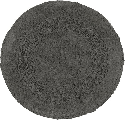 Home Weavers Radiant Collection 100% Cotton Bathroom Rugs Set, Bathroom Décor, Washable Rug, Extra Soft and Absorbent Bath Rug, Kitchen Mat, Bath Mat Set, Bath Floor Mat Non Slip, 22" Round, Gray