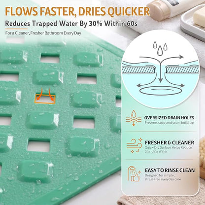 Yimobra Bathtub Mat Non Slip, 35"X16" Shower Mat with Strong Suction Cups&Drain Holes, Long Anti Slip Bath Tub Mat for Inside Shower, Machine Washable Fast Drying, Bathroom Essentials, MARRS Green