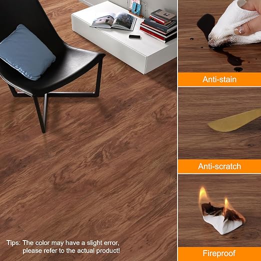 36-Pack 54 Sq.ft Peel and Stick Floor Tiles,Luxury Vinyl Flooring Wood Plank,Self-Adhesive Waterproof for Bedroom, Kitchen, Living Room Home Decor
