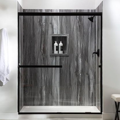 Palisade 17.5 in x 15.5 in Vinyl Shower Niche Hermitage Granite/Urban Cliff | Waterproof Shower Insert