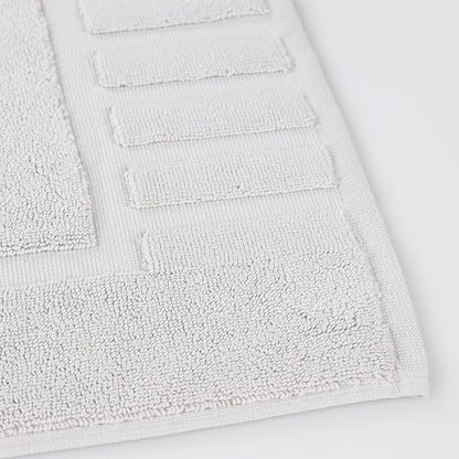 Superior 100% Cotton Bathmat Set, Bath Mats, Bathroom Decor, Shower, Bathtub Essentials, Home Accessories, Washable Rug, No Backing, Heavyweight, Leo Collection, Set of 2, 22" x 35", Silver