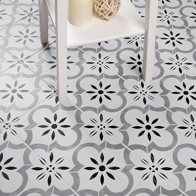 MSI Azila 8 in. x 8 in. Encaustic Matte Porcelain Wall & Floor Tile – Bathroom, Kitchen Backsplash, or Countertop