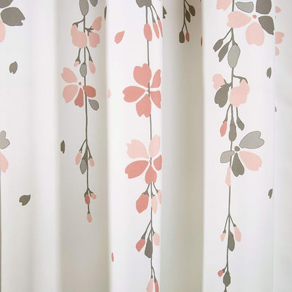 Lush Decor Weeping Flower Light Filtering Window Curtain Panels, Pair, 52"W x 95"L + 2" Header, Blush & Gray - Charming Modern Floral Curtains for Living Room, Dining Room, & Bedroom