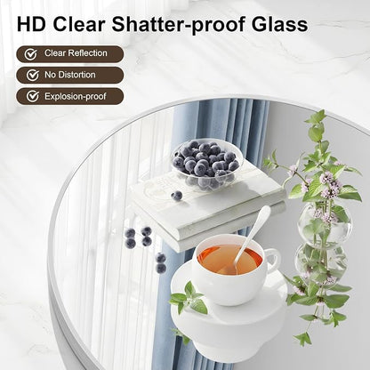 BONEWEI Arched Wall Mirror,30x36 inch Silver Arched Mirror Bathroom,Vanity Mirror for Over Sink Metal Frame,Tempered Glass Arch Mirrors for Bedroom,Entryway,Living Room,Home Decor Shatter-Proof
