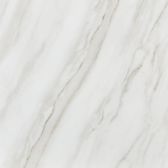 Daltile Perpetuo 24" x 24" Marble Look Porcelain Floor Tile in Polished Timeless White for Kitchen, Bathroom, Living Room Floors | (4 PC Per Carton) (15.2 SQFT Per Carton)