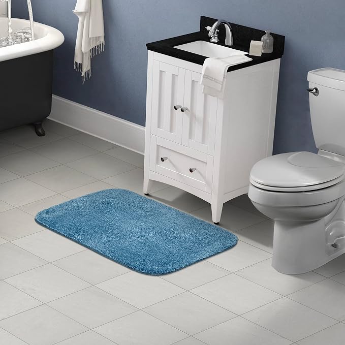 Garland Rug Traditional Bath Rug, 24-Inch by 40-Inch, Basin Blue