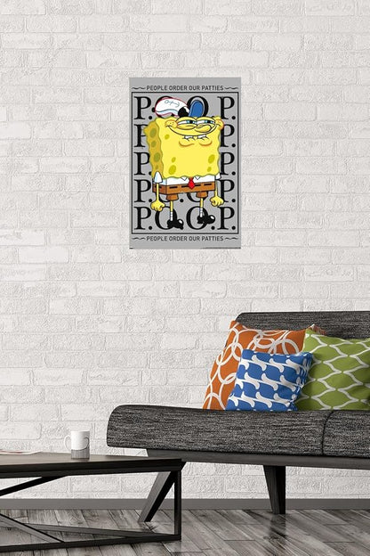 Trends International Nickelodeon Spongebob - P.O.O.P. Wall Poster, 22.4L x 14.7W, Premium Poster & Mount Bundle