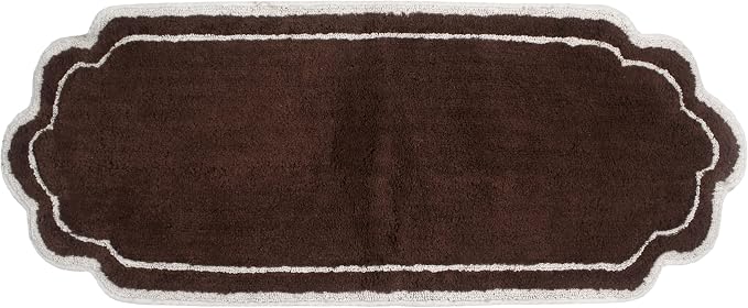 Home Weavers Allure Collection 100% Cotton Tufted Bathroom Rug, Soft and Absorbent Bath Rugs, Non-Slip Bath Carpet, Machine Wash Dry Bath Mats for Bathroom Floor, 21"x54" Runner, Brown