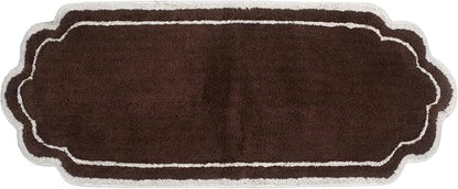 Home Weavers Allure Collection 100% Cotton Tufted Bathroom Rug, Soft and Absorbent Bath Rugs, Non-Slip Bath Carpet, Machine Wash Dry Bath Mats for Bathroom Floor, 21"x54" Runner, Brown