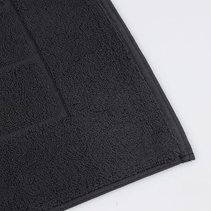 Superior 100% Cotton Bathmat Set, Bath Mats, Bathroom Decor, Shower, Bathtub Essentials, Home Accessories, Small Washable Rug, No Backing, Heavyweight, Nora Collection, Set of 2, 22" x 35", Black