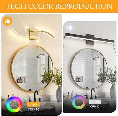 KARTOOSH Hardwired LED Vanity Lights for Bathroom | 2 Pack 23.6 Inch, 3CCT Dimmable, Waterproof, Rustproof, Bathroom Light Fixtures Over Mirror