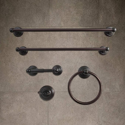 SENTO ROBIKI Bathroom Accessories Set, Bath Hardware, Includes Robe Hook, Toilet Paper Holder, Towel Ring, 18” & 24” Towel Bar, Duty Metal Bath Hardware Set Wall Mounted (5-Piece, Oil-Rubbed Bronze)