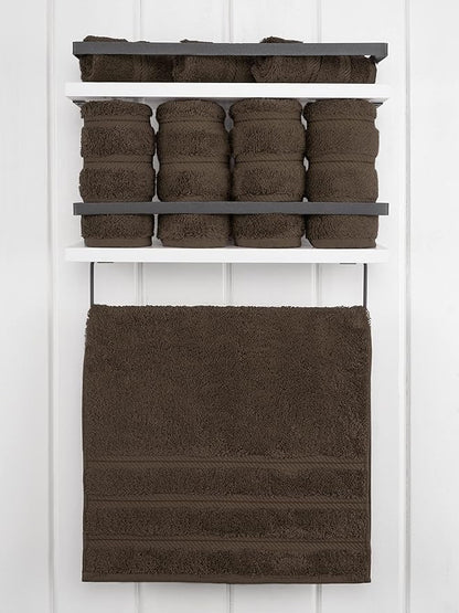 American Soft Linen Luxury Hand Towels for Bathroom, 600 GSM Heawy Weight 16x28 Size 100% Cotton Turkish 4 Piece Hand Face Towel Set, Brown Hand Towels