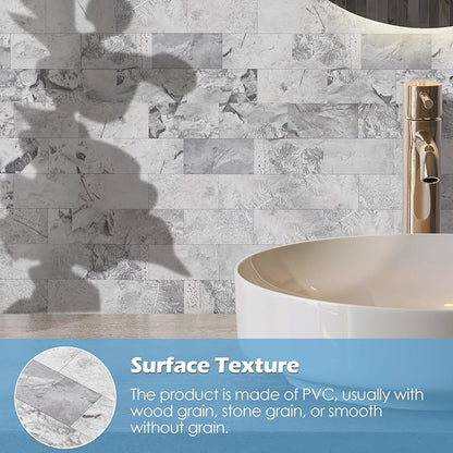 2026 New Upgrade Peel and Stick Backsplash Tile, Peel and Stick 11.34" X 11.57" Wall Tile for Kitchen, Bathroom, Fireplace, Laundry (Gray Stone, 10 Packs)