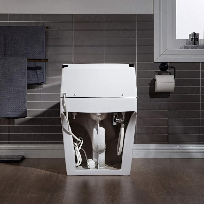 WOODBRIDGE B0960S Auto Flush, Auto Open & Auto Close, 1.28 GPF Single Flush Toilet with Intelligent Smart Seat and Wireless Remote Control, Chair Height
