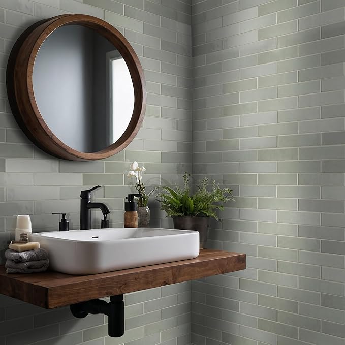 MSI Renzo Jade 3" x 3" Glossy Ceramic Subway Wall Tile, Bathroom & Kitchen, 1 Count, 1 Piece, Sample