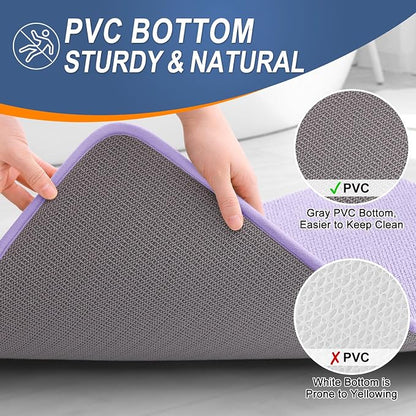 OLANLY Memory Foam Bathroom Runner Rugs 47x20, Absorbent Long Mat, Lavender | Soft Quick Dry Bath Rugs, Non-Slip Carpet, Machine Washable Mat for Bathroom Floor, Tub and Shower, Home Decor Accessories
