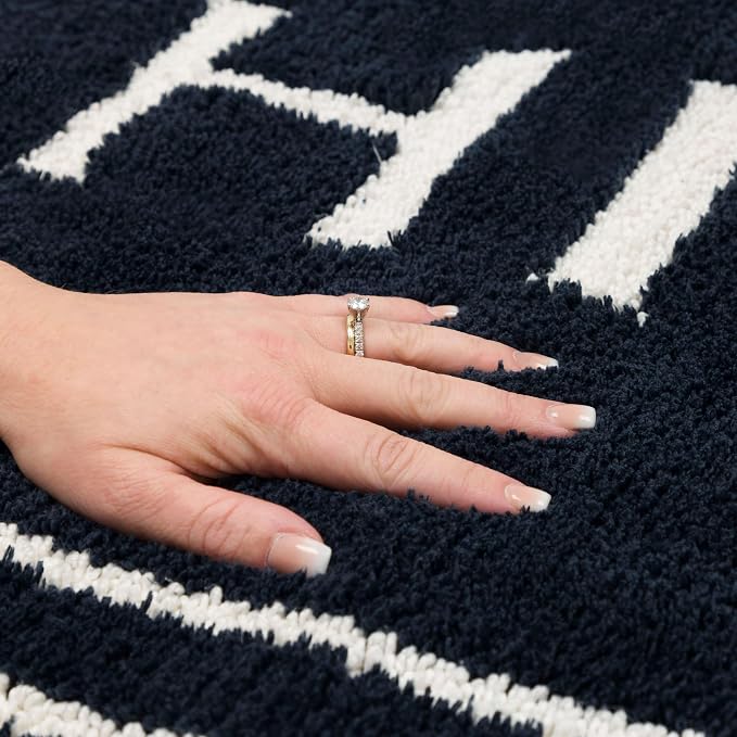 Mohawk Home His Casual Novelty; Solid Navy Blue 1' 5" X 2' Bath Mat Perfect for Bathroom