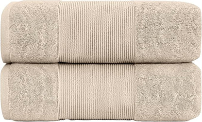 Modern Threads - Air Cloud 2-Pack 100% Zero-Twist Cotton Bath Sheet Set - Super Absorbent & Quick Dry - 500 GSM - Soft & Plush, Sand