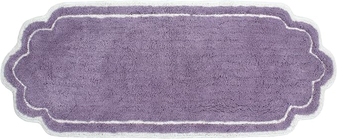 Home Weavers Allure Collection 100% Cotton Tufted Bathroom Rug, Soft and Absorbent Bath Rugs, Non-Slip Bath Carpet, Machine Wash Dry Bath Mats for Bathroom Floor, 21"x54" Runner, Purple
