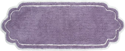 Home Weavers Allure Collection 100% Cotton Tufted Bathroom Rug, Soft and Absorbent Bath Rugs, Non-Slip Bath Carpet, Machine Wash Dry Bath Mats for Bathroom Floor, 21"x54" Runner, Purple