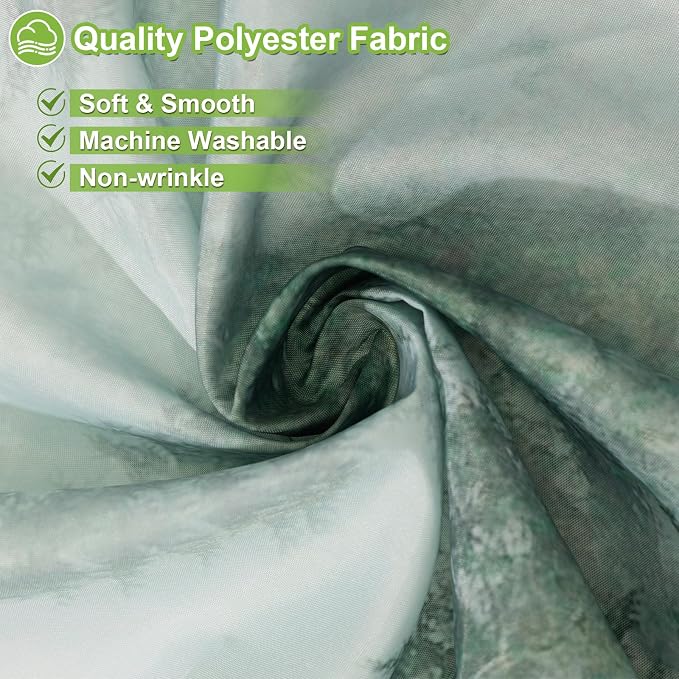 ORTIGIA 54x78 Misty Forest Stall Shower Curtain for Small Bathroom, Green Narrow Nature Woodland Shower Curtain Set with Hooks, Waterproof Fabric Pine Tree Fog Magic Home Bath Curtain