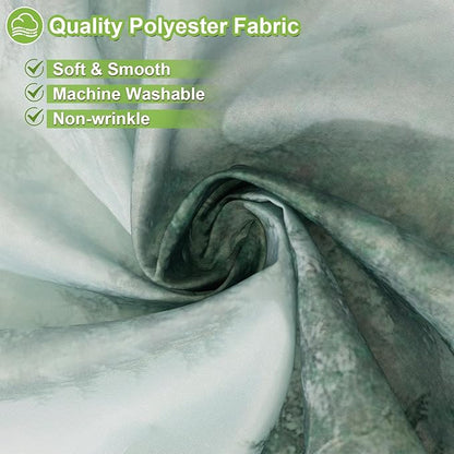 ORTIGIA 84 Inch Long Green Misty Forest Shower Curtain for Bathroom, Nature Woodland Shower Curtain Set with Hooks, Decorative Pine Tree Fog Magic Bath Curtain, Waterproof Fabric, Weighted, 72x84