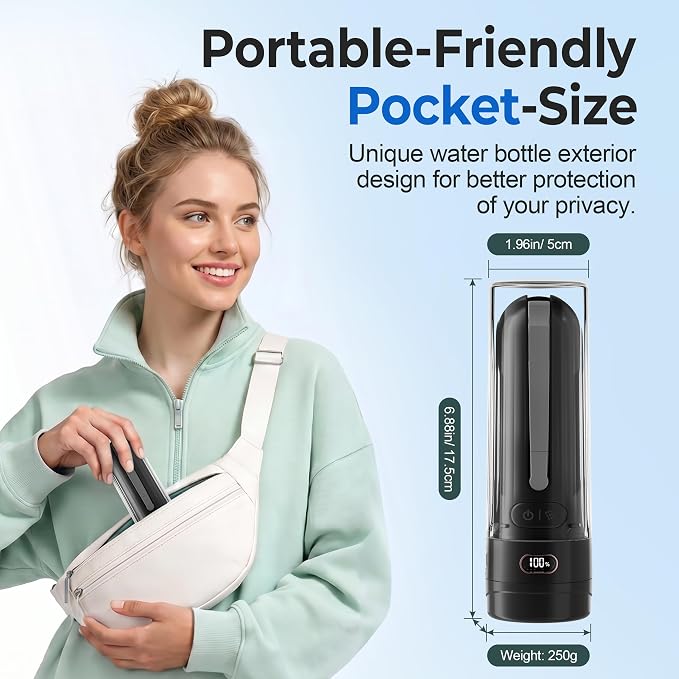 Electric Portable Bidet – Rechargeable Travel Bidet for Women Postpartum Care & Personal Hygiene | 3 Pressure Modes for Home Travel & Camping, Black