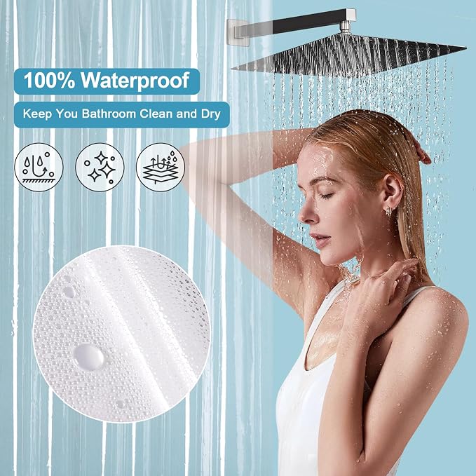 EurCross Narrow Wide 54 by 78 inch Long Shower Curtain Liner with 5 Magnets | 135 g/m² Heavy Duty PEVA, PVC-free, See through and Soft Flexibility Clear Curtain Liner for Shower Stall