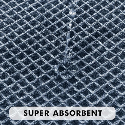 MIULEE Set of 2 Waffle Bathroom Rugs Boho Bath Mat Blue 20x32 Inch | Non Slip, Super Absorbent, Washable, Ultra Soft, Rubber Backed Bath Rugs for Bathroom Floor Tub Shower