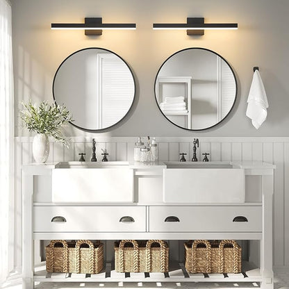 Black Bathroom Vanity Light 23.6 inch, 20W Dimmable 5CCT LED Modern Bathroom Light Fixture Over Mirror Hardwired- ETL Certificated