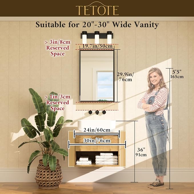 Brushed Nickel Mirror for Over Sink 20" x 30" Rectangle Beveled Frame Bathroom Vanity Mirror Brushed Nickel, Tempered Glass, Stronger Frame, Modern Farmhouse Bedroom, Entryway