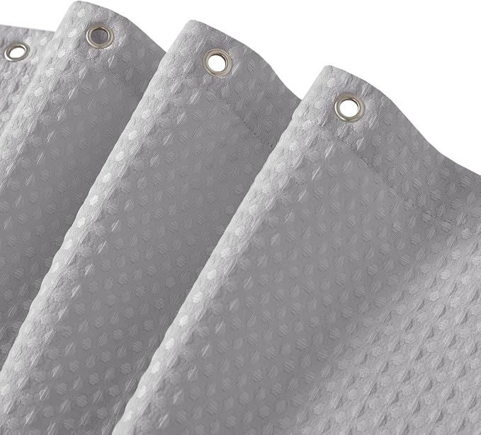 Madison Park Arbor Waffle Extra Wide Shower Curtain, 108 x 72, Grey Solid | Adds Privacy, Machine Washable, Farmhouse, OEKO-TEX Certified Bathroom Curtain, 3M Scotchgard Moisture Management